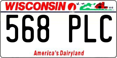 WI license plate 568PLC