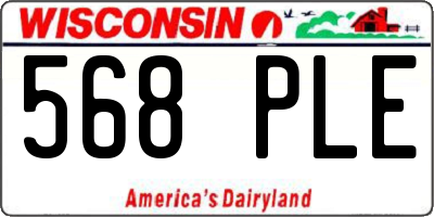 WI license plate 568PLE