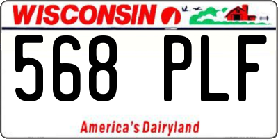 WI license plate 568PLF