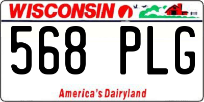 WI license plate 568PLG