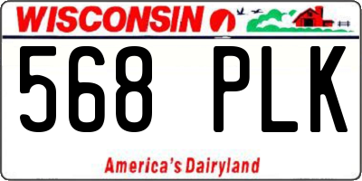 WI license plate 568PLK