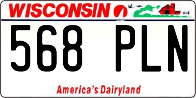 WI license plate 568PLN