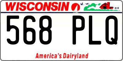 WI license plate 568PLQ