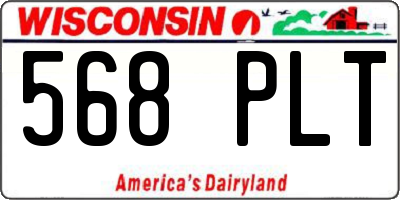 WI license plate 568PLT