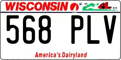 WI license plate 568PLV