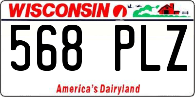 WI license plate 568PLZ