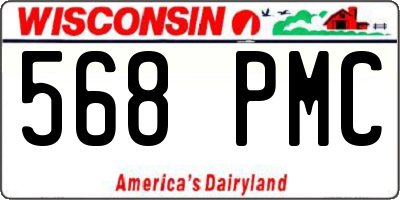 WI license plate 568PMC