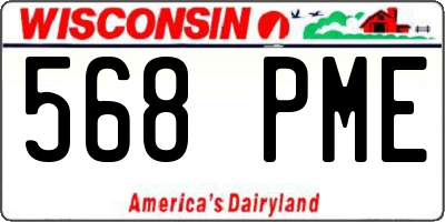 WI license plate 568PME