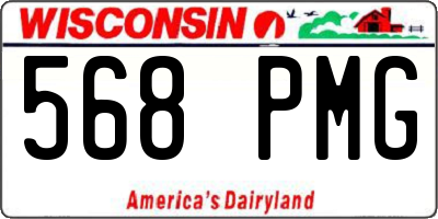 WI license plate 568PMG