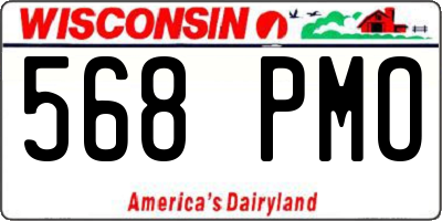 WI license plate 568PMO