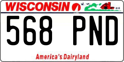 WI license plate 568PND