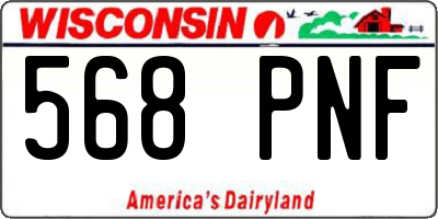 WI license plate 568PNF