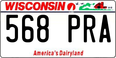 WI license plate 568PRA