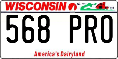 WI license plate 568PRO
