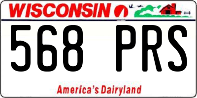 WI license plate 568PRS