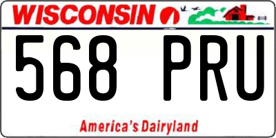 WI license plate 568PRU