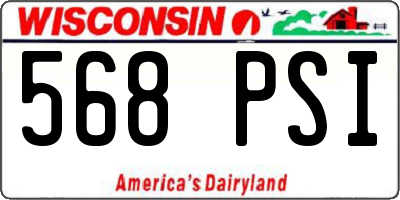 WI license plate 568PSI