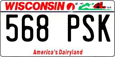 WI license plate 568PSK