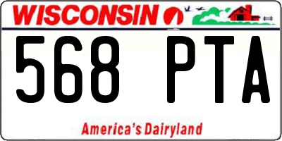 WI license plate 568PTA