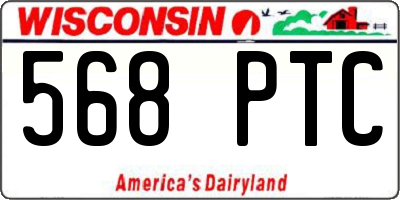 WI license plate 568PTC