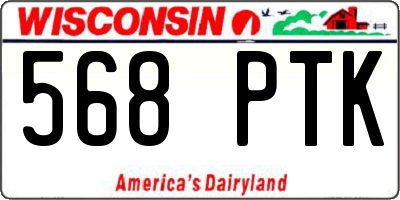 WI license plate 568PTK