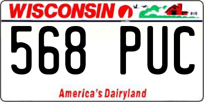 WI license plate 568PUC
