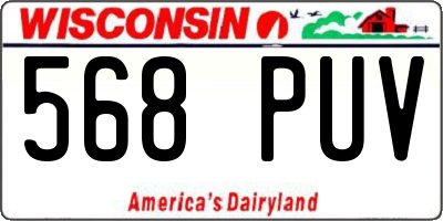 WI license plate 568PUV