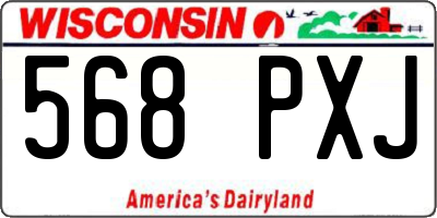 WI license plate 568PXJ
