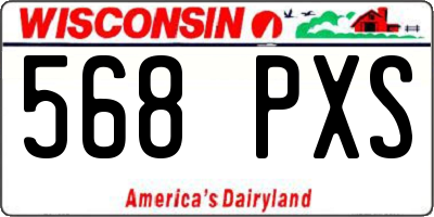 WI license plate 568PXS