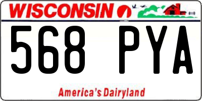 WI license plate 568PYA