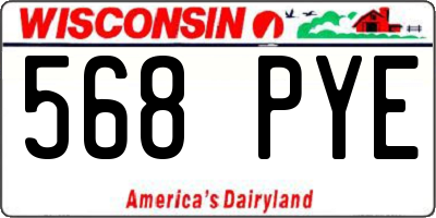 WI license plate 568PYE