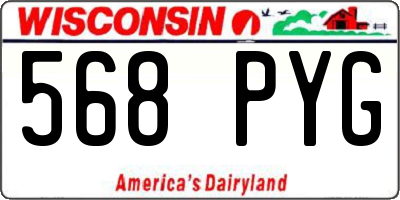WI license plate 568PYG