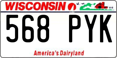 WI license plate 568PYK