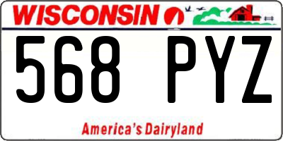 WI license plate 568PYZ