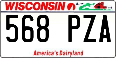WI license plate 568PZA