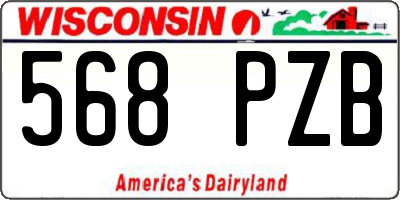 WI license plate 568PZB