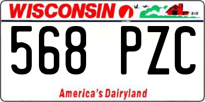 WI license plate 568PZC