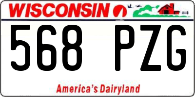 WI license plate 568PZG