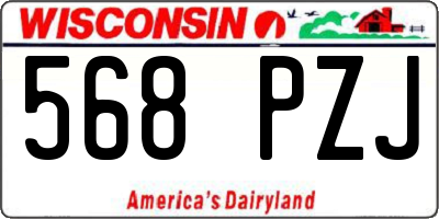 WI license plate 568PZJ