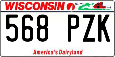 WI license plate 568PZK