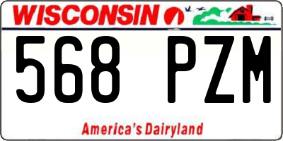 WI license plate 568PZM