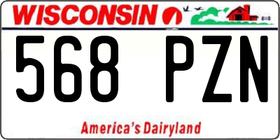 WI license plate 568PZN