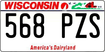 WI license plate 568PZS