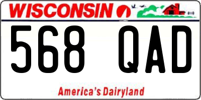 WI license plate 568QAD