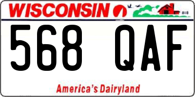 WI license plate 568QAF