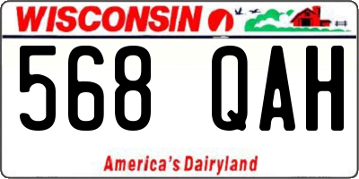 WI license plate 568QAH