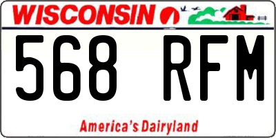 WI license plate 568RFM