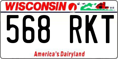 WI license plate 568RKT