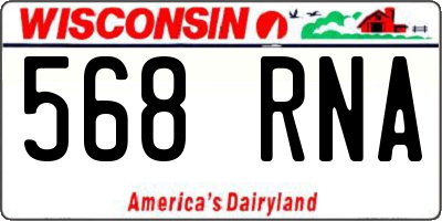 WI license plate 568RNA