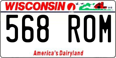 WI license plate 568ROM